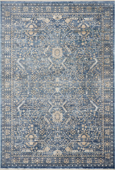 Nourison lustrous weave luw03 blue Blue, Ivory Living Room  Rug.