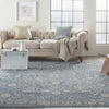 Nourison lustrous weave luw03 blue Blue, Ivory Living Room  Rug.