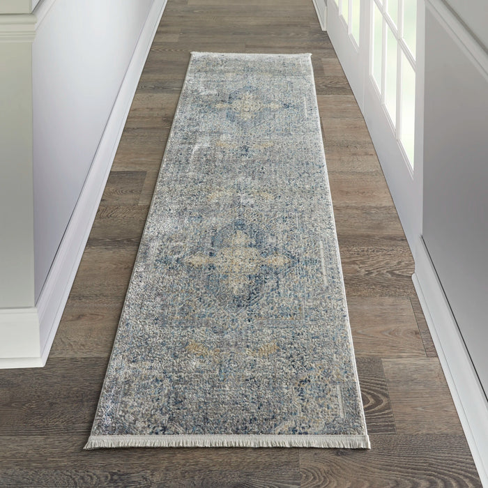 Nourison lustrous weave luw04 blue grey Blue, Grey, Multicoloured Living Room  Rug.