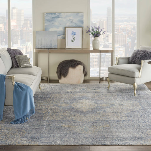 Nourison lustrous weave luw04 blue grey Blue, Grey, Multicoloured Living Room  Rug.