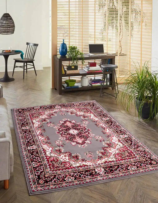 Rug Style traditional poly lancashire grey Grey, Multicoloured Living Room Moroccan Rug.