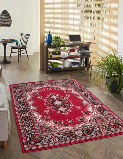 Rug Style traditional poly lancashire red Multicoloured, Red Living Room Moroccan Rug.