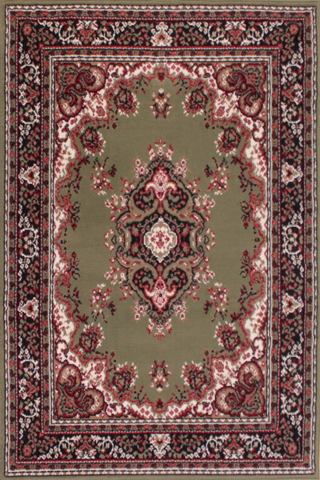 Rug Style traditional poly lancashire green Green, Multicoloured Living Room Moroccan Rug.