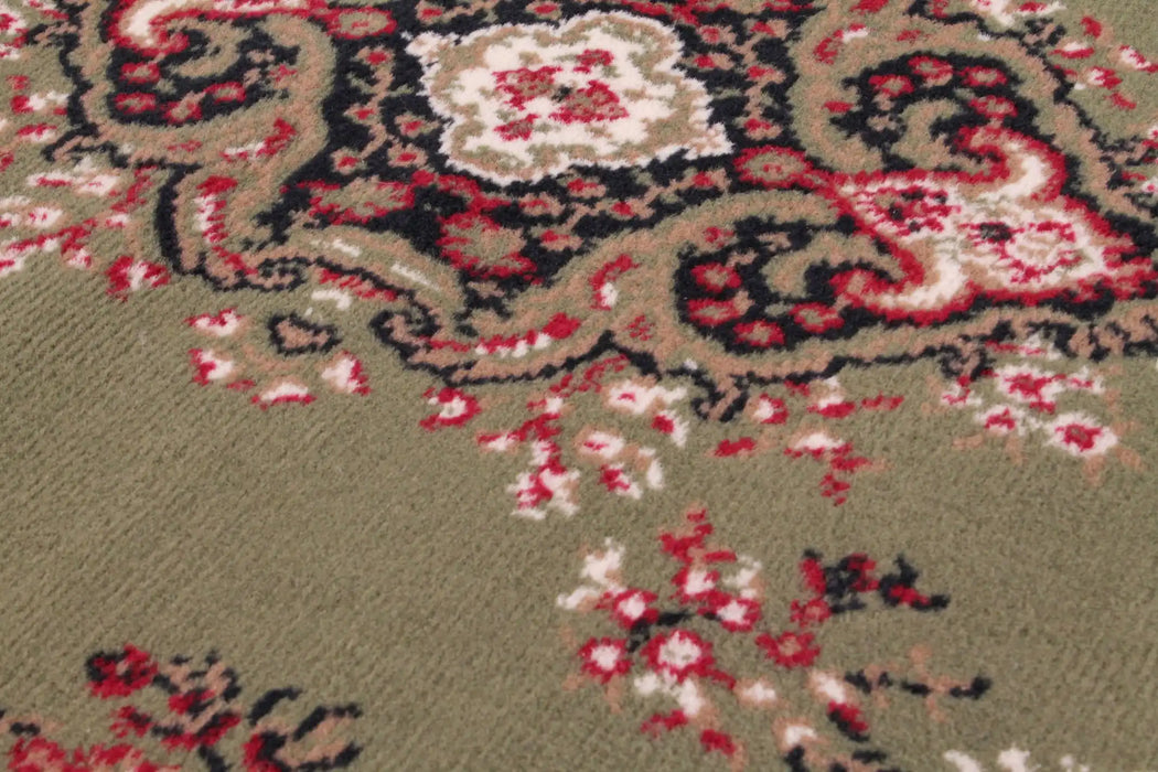 Rug Style traditional poly lancashire green Green, Multicoloured Living Room Moroccan Rug.
