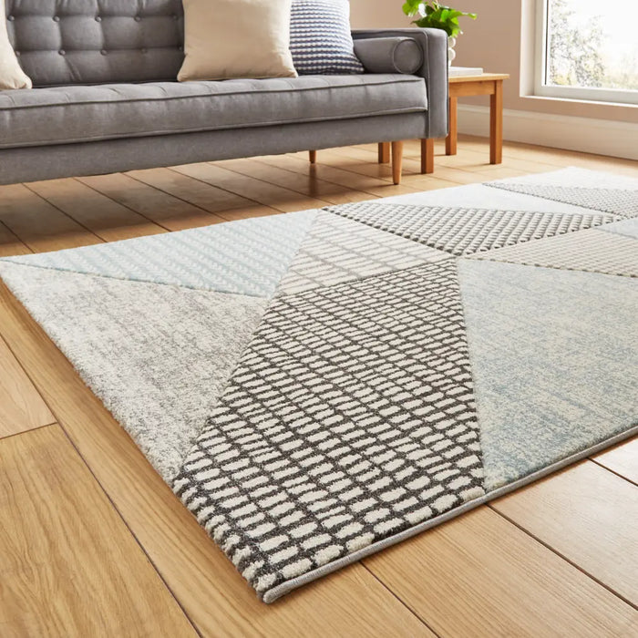 Larsson Geo Blue/Grey - Washable