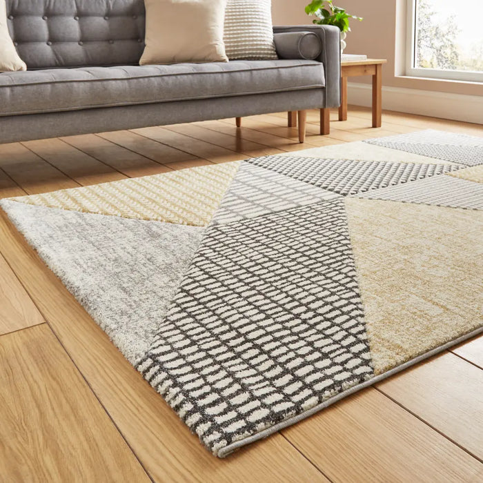 Larsson Geo Ochre/Grey - Washable