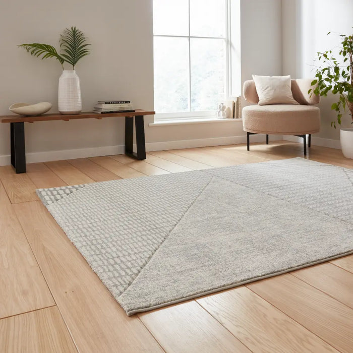 Catherine Lansfield Larsson Modern Abstract Grey Rug