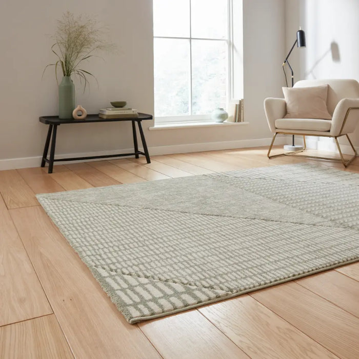 Larsson Geo Sage Green/Grey - Washable