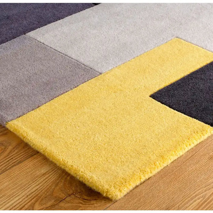 Oriental Weavers lexus yellow Grey, Yellow, Multicoloured Living Room Wool Rug.
