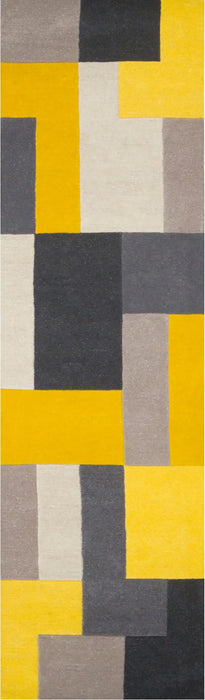 Oriental Weavers lexus yellow Grey, Yellow, Multicoloured Living Room Wool Rug.