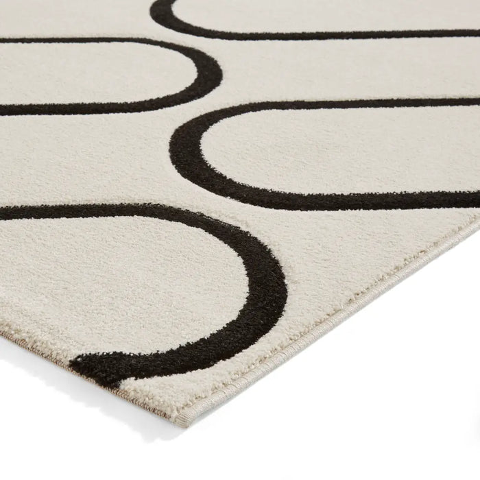Linear Drawing Rug Catherine Lansfield Linear Curve Modern Geometric Rug Ivory Rug ...