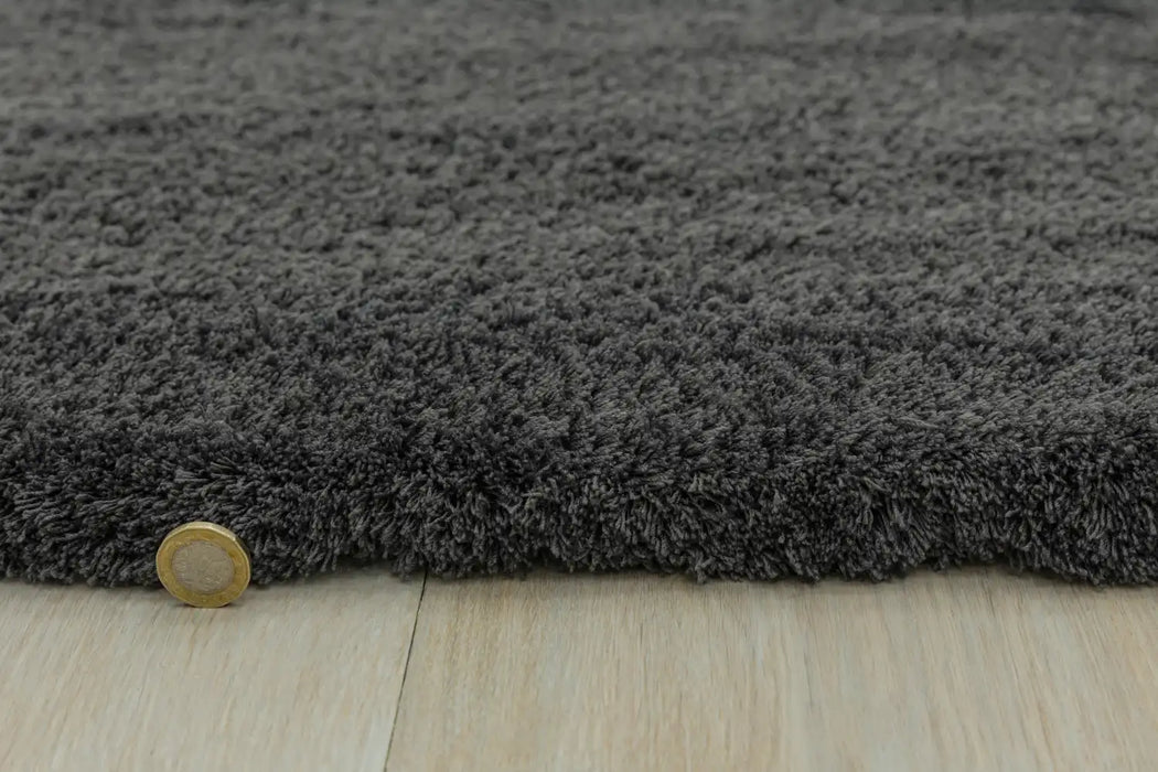 Asiatic lulu charcoal Grey Living Room Shaggy Rug.