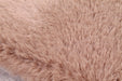 HMC luxe faux fur beige Beige Living Room  Rug.