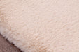 HMC luxe faux fur natural Beige Living Room  Rug.