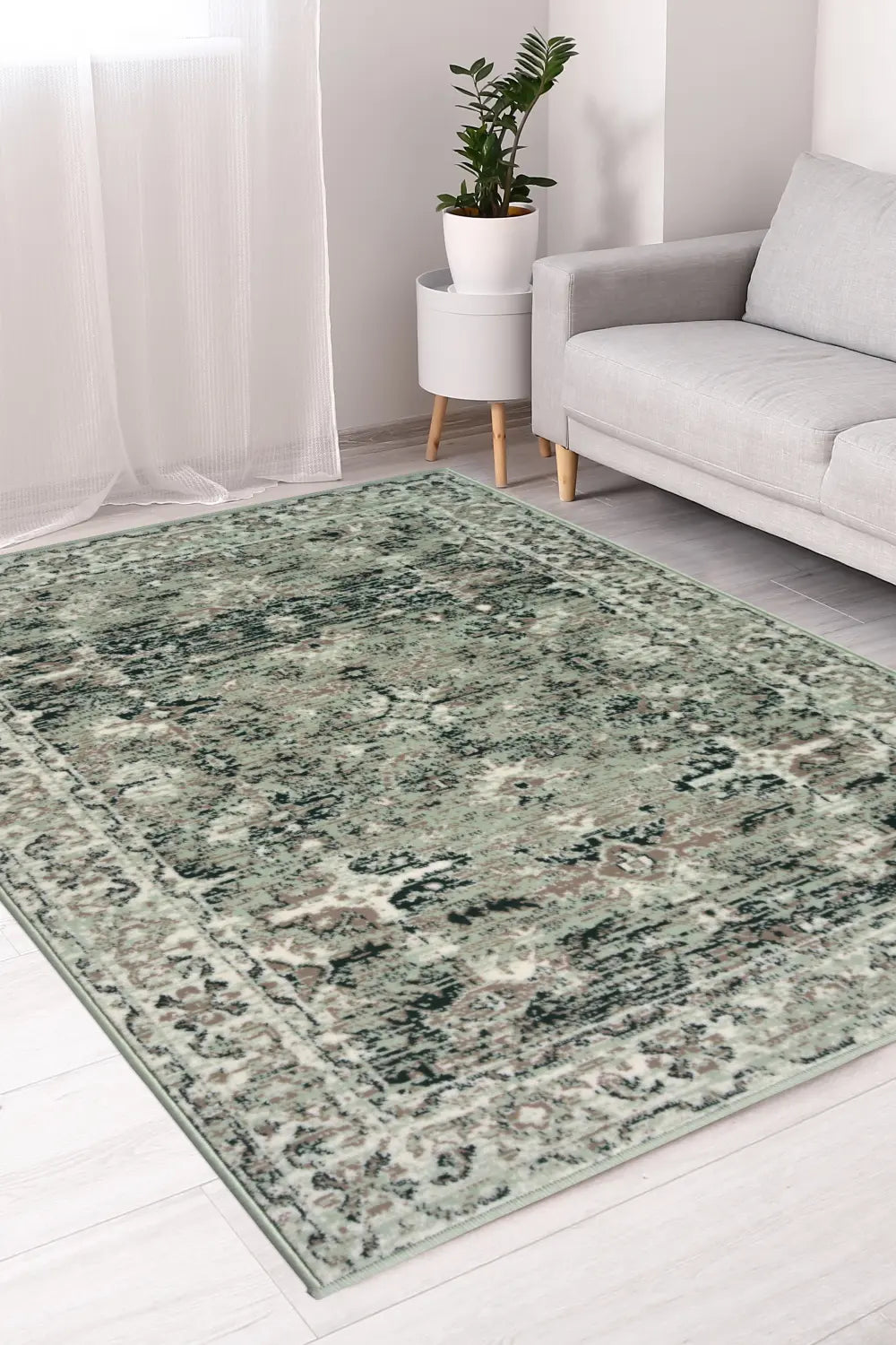 green traditional rugs