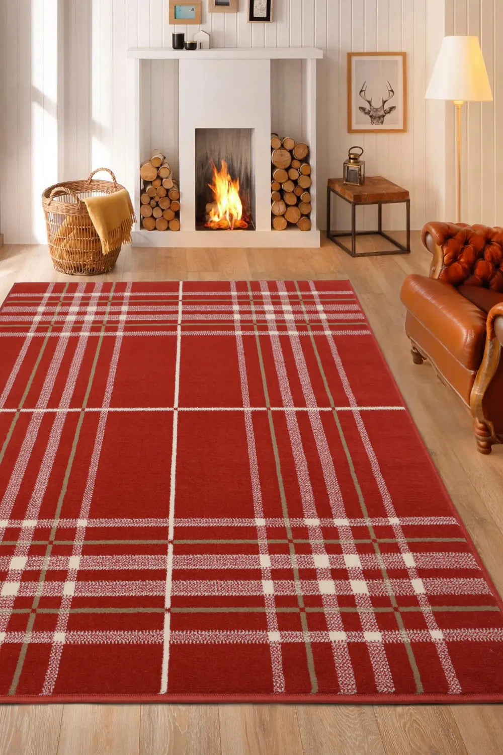 Tarten Rug Red MAESTRO TARTAN RED Red Rug — RugsDirect Online