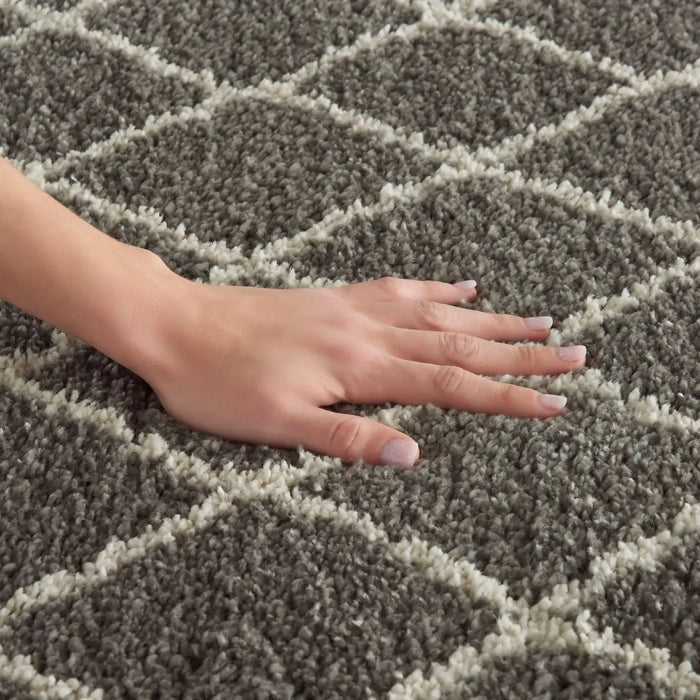Nourison martil mat01 silver Grey Living Room Geometric Rug.
