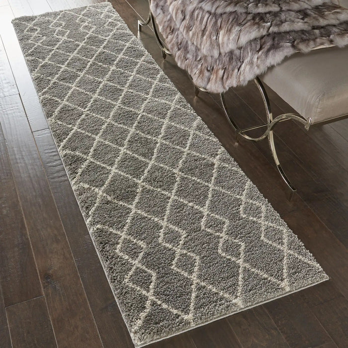 Nourison martil mat01 silver Grey Living Room Geometric Rug.