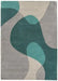 Asiatic matrix arc max 57 teal Grey, Multicoloured, Teal Living Room Wool Rug.