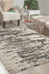 Nourison maxell mae07 ivory grey Grey, Ivory Living Room Floral Rug.