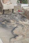 Nourison maxell mae08 grey Grey Living Room Floral Rug.