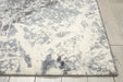 Nourison maxell mae11 grey Grey, Ivory Living Room Floral Rug.