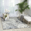 Nourison maxell mae11 grey Grey, Ivory Living Room Floral Rug.