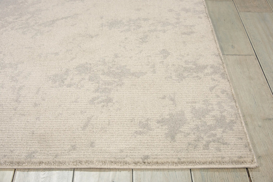 Nourison maxell mae12 ivory grey Grey, Ivory Living Room Floral Rug.