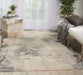 Nourison maxell mae13 ivory grey Grey, Ivory Living Room Floral Rug.