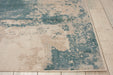 Nourison maxell mae13 ivory teal Blue, Ivory, Teal Living Room Floral Rug.