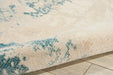 Nourison maxell mae13 ivory teal Blue, Ivory, Teal Living Room Floral Rug.