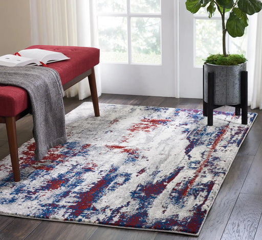 Nourison maxell mae15 multicoloured Multicoloured Living Room Floral Rug.