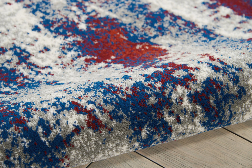 Nourison maxell mae15 multicoloured Multicoloured Living Room Floral Rug.