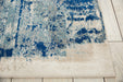 Nourison maxell mae16 ivory blue Blue, Ivory Living Room Floral Rug.
