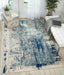 Nourison maxell mae16 ivory blue Blue, Ivory Living Room Floral Rug.