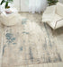 Nourison maxell mae17 ivory teal Blue, Ivory Living Room Floral Rug.