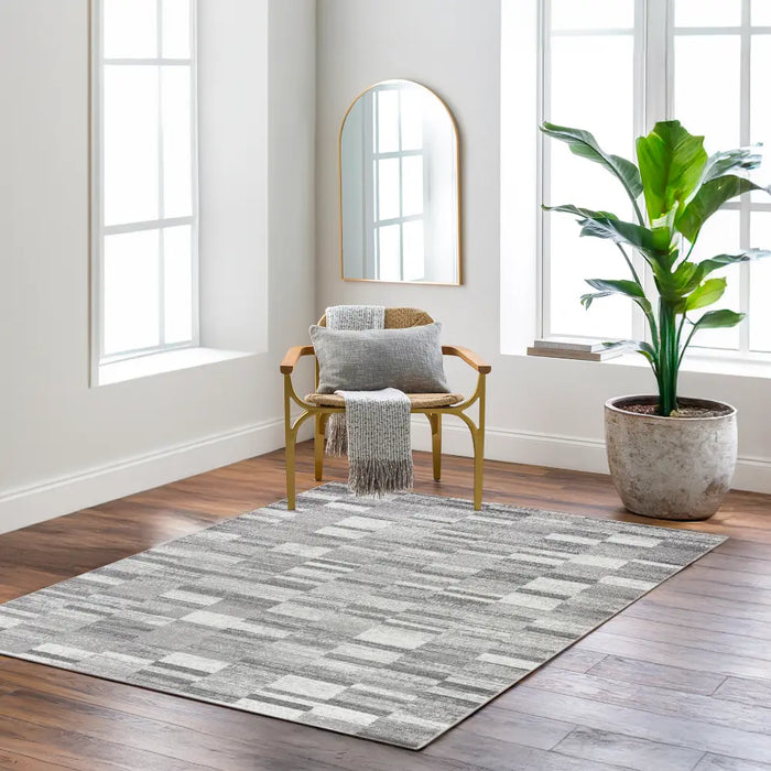 BHAUMI Scandi Modern Light Grey Rug