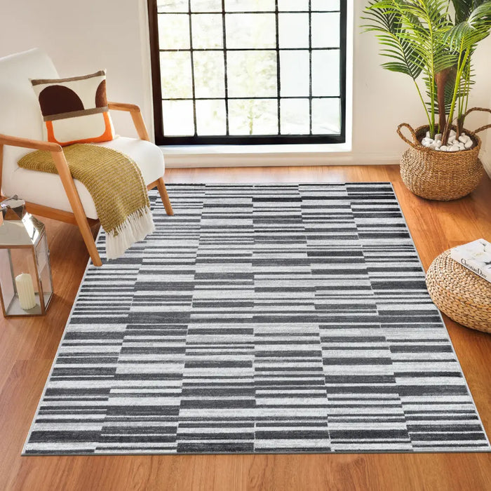 VARTIKA Scandi Modern Black Rug