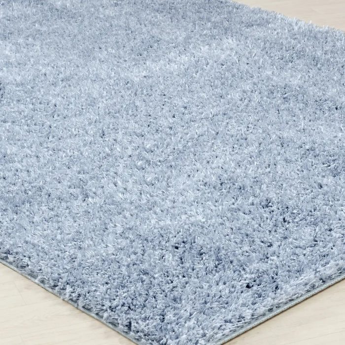 SOSO Shaggy Solid Color Plush Pile Blue Rug Blue