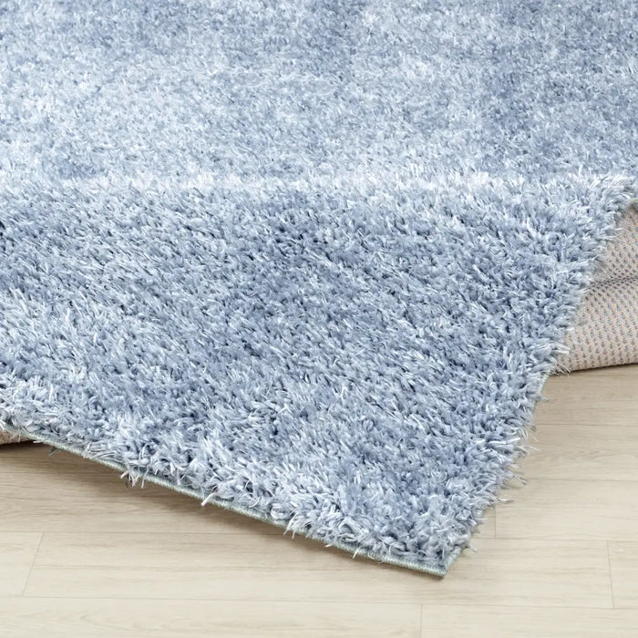 SOSO Shaggy Solid Color Plush Pile Blue Rug Blue