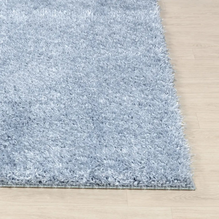 SOSO Shaggy Solid Color Plush Pile Blue Rug Blue