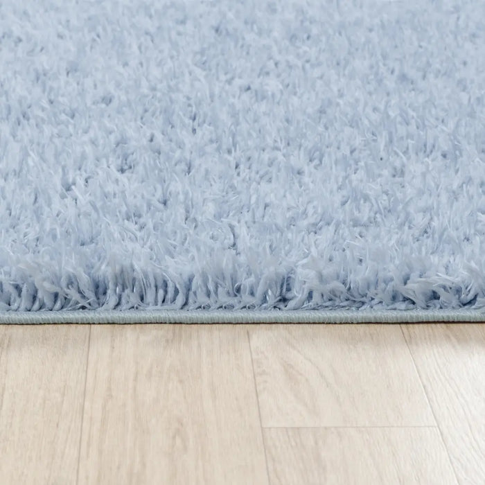 SOSO Shaggy Solid Color Plush Pile Blue Rug Blue