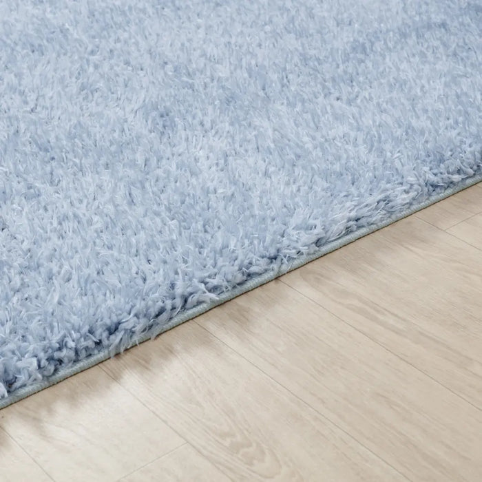 SOSO Shaggy Solid Color Plush Pile Blue Rug Blue