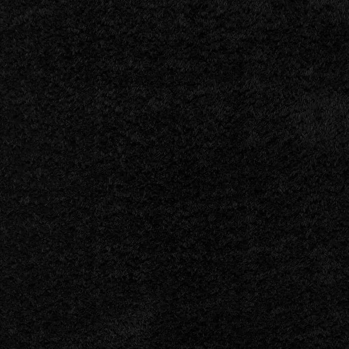 SOSO Shaggy Solid Color Plush Pile Black Rug Black