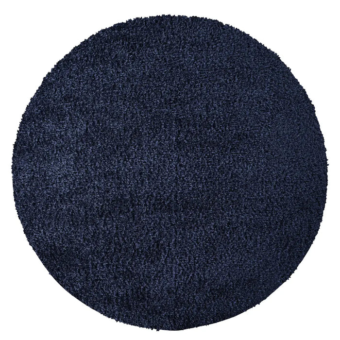 SOSO Shaggy Solid Color Plush Pile Dark Blue Rug Blue