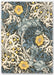 Morris & Co seaweed seaweed teal 127008 Blue, Green, Multicoloured Living Room Wool Rug.