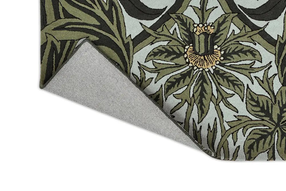 Morris & Co Bluebell Leafy Arbour Green 127607 Rug