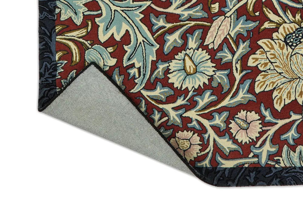 Morris & Co Trent Madder Red/Webbs Blue 127510 Rug