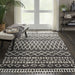 Nourison moroccan shag mrs02 charcoal Grey Living Room Geometric Rug.