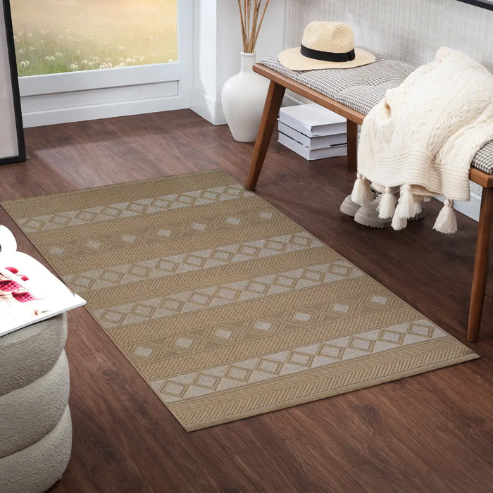 PARITA Cottage Tan/Cream Machine Washable Jute Rug